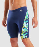 Men's Texture Swim Jammer Navy - Navy Multi