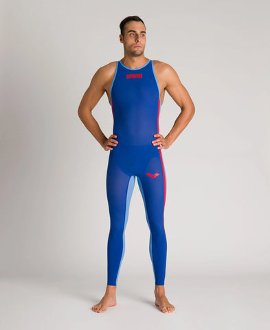 Heren Powerskin R-EVO+ full body lange pijpen (gesloten) open water oceaanblauw