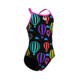 Girl's Balloons Swimsuit Lightdrop Back black-shocking pink