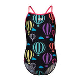 Girl's Balloons Swimsuit Lightdrop Back black-shocking pink