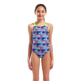 Marine-turquoise Starfish Lightdrop Back-meisjesmeisje