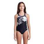 Girls' Kikko Swimsuit Pro Back black-asphalt-white