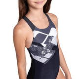 Girls' Kikko Swimsuit Pro Back black-asphalt-white