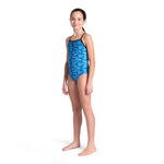 Girl's Pooltiles Swimsuit Lightdrop Back black-blue multi