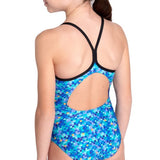 Girl's Pooltiles Swimsuit Lightdrop Back black-blue multi