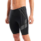 Men's Asymmetrical Design Swim Jammer Black-White
