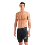 Men's Asymmetrical Design Swim Jammer Black-White