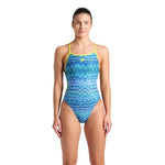 Arena Women's Ondulation Swimsuit Lace Back multi navy-soft green