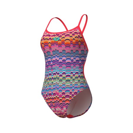 Women's Ondulation Swimsuit Lace Back violet-bright coral