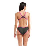 Arena Women's One Biglogo One Piece Dark Sage / Shocking Pink