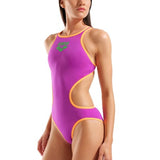 Arena Dames One Biglogo One Piece Marine-Fluo-Rood