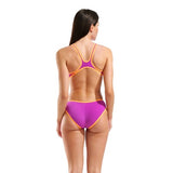 Arena Dames One Biglogo One Piece Marine-Fluo-Rood