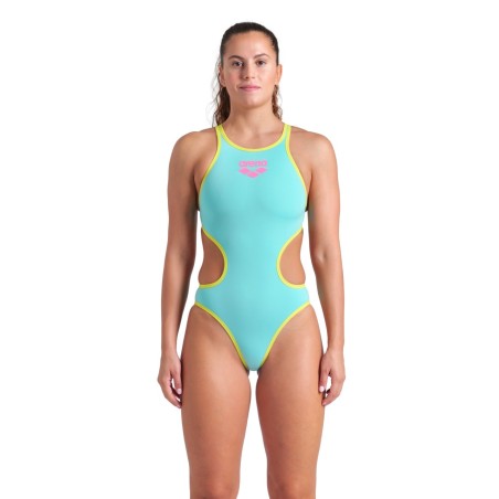Arena Women's One Biglogo One Piece Dark Water-Soft Green