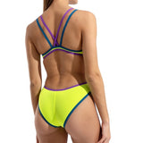 Women's One Double Cross Back One Piece Artic Lime - Blue Cosmo