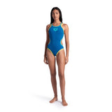 Women's One Double Cross Back One Piece blue-cosmo-softgreen