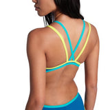 Women's One Double Cross Back One Piece blue-cosmo-softgreen