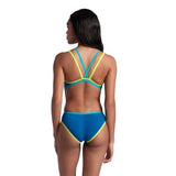 Women's One Double Cross Back One Piece blue-cosmo-softgreen