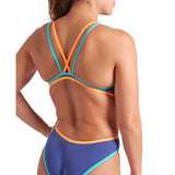 Women's One Double Cross Back One Piece Dusk-Water-Orange