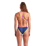 Women's One Double Cross Back One Piece Navy-Pink-Soft Green