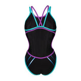 Women's One Metallic Paint Swimsuit black-water-purple