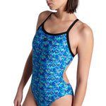 Women's Arena Pooltiles Swimsuit Challenge Back black-blue multi