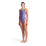 Arena Women's Racing Stripe Xcriss Cross navy multi-navy