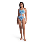 Women's Arena Swimsuit Twist N Mix R white-blue cosmo