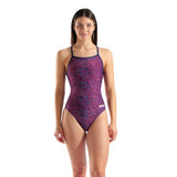 Women's Snakeskin Swimsuit Swim Pro Back Black - Team Red - White