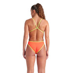 Arena Women's Solid Reversible Swimsuit Challenge Back blue-coral-lime