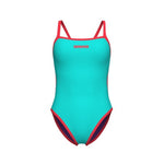 Arena Women's Solid Reversible Swimsuit Challenge Back plum-bright-coral