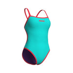 Arena Women's Solid Reversible Swimsuit Challenge Back plum-bright-coral