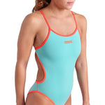 Arena Women's Solid Reversible Swimsuit Challenge Back plum-bright-coral