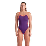 Arena Women's Solid Reversible Swimsuit Challenge Back plum-bright-coral