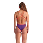 Arena Women's Solid Reversible Swimsuit Challenge Back plum-bright-coral