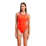 Women's Arena Double Cross Back Solid Bright Coral - Plum