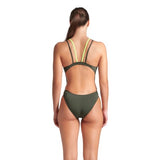 Women's Swimsuit Tech Multi Solid Dark Sage - Artic Lime