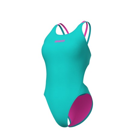 Women's Swimsuit Tech Multi Solid water/shocking-pink