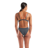 Women's Swimsuit Tech Multi Solid Asphalt - Bright Coral
