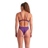 Women's Swimsuit Tech Multi Solid  Plum - Bright Coral