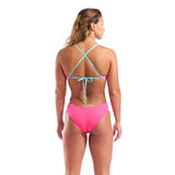 Women's Arena Tie Back Solid Shocking Pink / Water