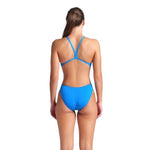 Women's Arena Team Swimsuit Challenge Solid Blue river-artic lime