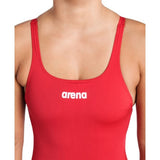 Women's Arena Team Swimsuit Pro Solid Red-White