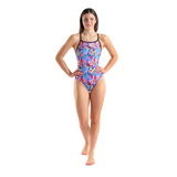 Women's Memories Swimsuit  Lightdrop Back Multi-Violet - Black