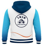 Sweater Hooded Zipped Mens SWEM White-Blue