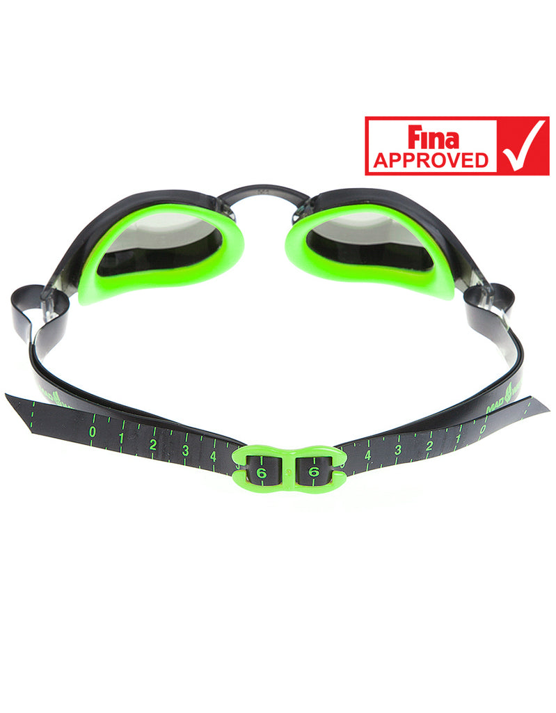 fina approved goggles Goggle X-Look Mirror Black-Green – Not Normal Swimwear