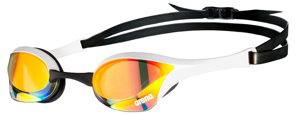 arena racing goggles Goggle Ultra Cobra Swipe Mirror Yellow/Copper/White – Not Normal Swimwear