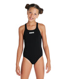 Girls' Team Swimsuit Swim Pro Solid Black - White