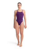 Women's Arena Team Swimsuit Challenge Solid Plum - White