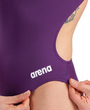 Women's Arena Team Swimsuit Challenge Solid Plum - White