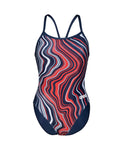 Arena Women's Challenge Back Marbled Navy Red - Multi